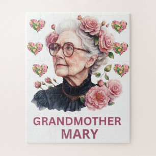 PUZZLES: ERWACHSENE Großmutter Mary Florales Puzzl Puzzle