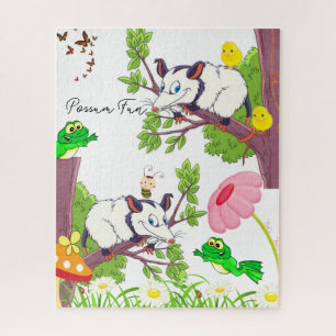 Puzzles farbenfrohe Blumenpossum Kick Frosch