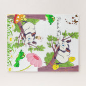 Puzzles farbenfrohe Blumenpossum Kick Frosch (Horizontal)
