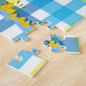 Puzzles farbenfrohe Blütenente Kariert (Seite)