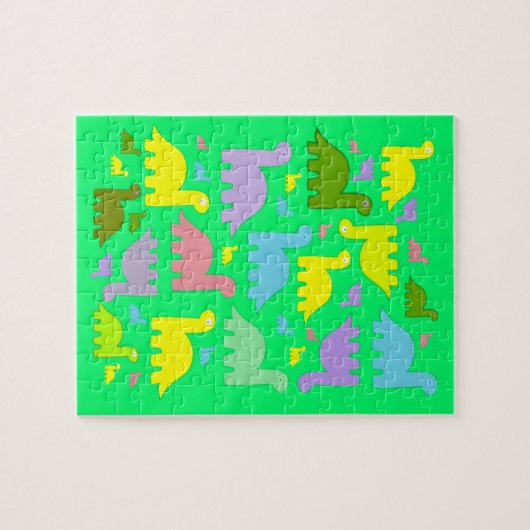 Puzzles farbenfrohe Dinosaurier (Horizontal)