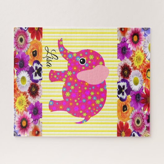 Puzzles farbenfrohe Elefanten (Horizontal)