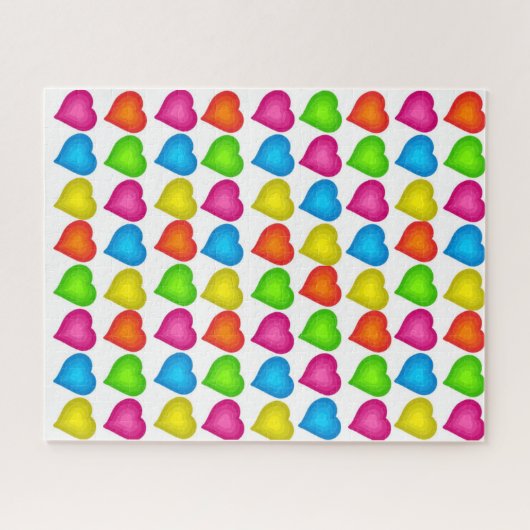 Puzzles farbige Herzen (Horizontal)
