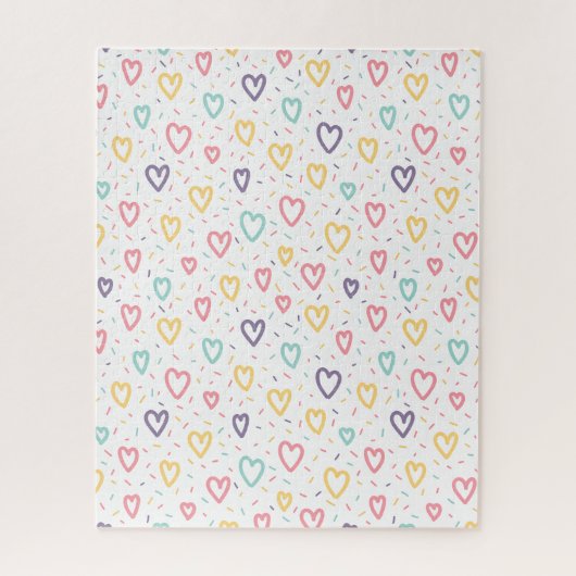 Puzzles Farbige Herzen Frohen Valentinstag (Vertikal)