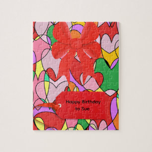PUZZLES: Farbige Herzen Geburtstagsgeschenk für Mä Puzzle