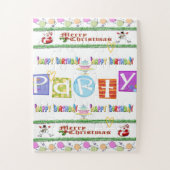Puzzles farbiges Glück Geburtstag Frohe Weihnachte (Vertikal)