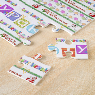 Puzzles farbiges Glück Geburtstag Frohe Weihnachte