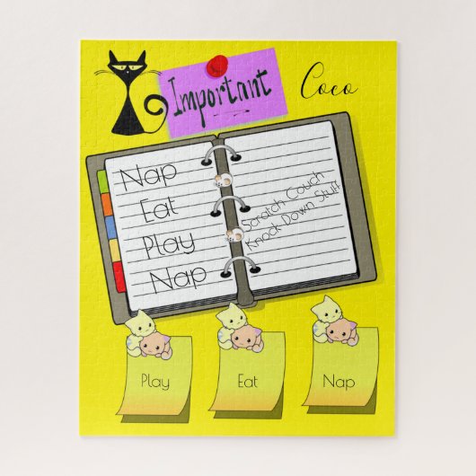 Puzzles Feline Cat Kitten Nickerchen Spielnotizen (Vertikal)