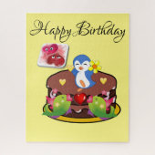 Puzzles Fish Penguin Hearts Happy Birthday (Vertikal)