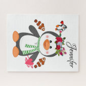 Puzzles Floral Pinguin Herzen Happy Valentine (Horizontal)