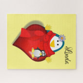 Puzzles Floral Pinguin Herzen Happy Valentine (Horizontal)