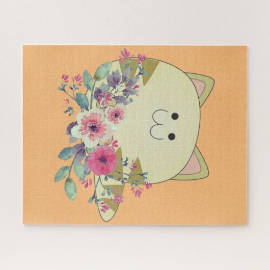 Puzzles Floral Whimsical Cat (Horizontal)