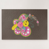 Puzzles fordern braune Blütenschmetterlinge heraus (Horizontal)