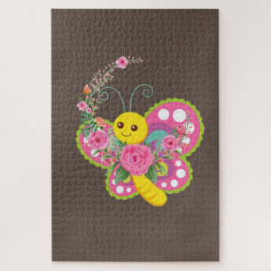 Puzzles fordern braune Blütenschmetterlinge heraus