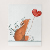 Puzzles Foxy Red Hearts Happy Valentine's Day (Vertikal)