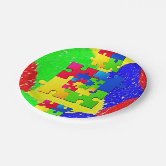 Puzzles für Papierplatten Pappteller (Schrägansicht)