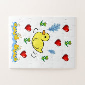 Puzzles Gelbe Enten Rote Herzen (Horizontal)