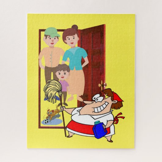 Puzzles Gelbe Reinigungsfrau (Vertikal)