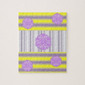 Puzzles Gelbes Lila Streifen Lila Blumen (Vertikal)