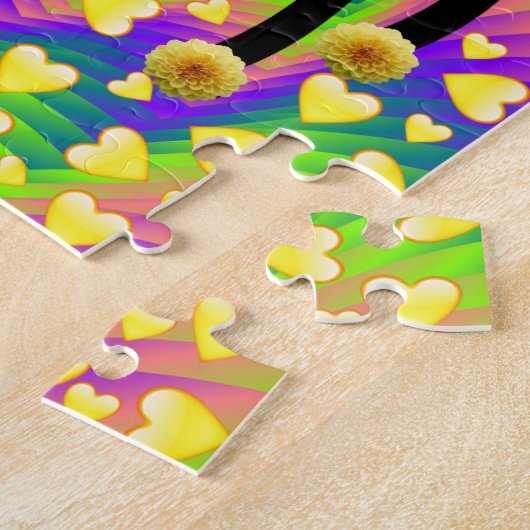 Puzzles Gelbes Schaf Gelbe Herzen Blüte (Seite)