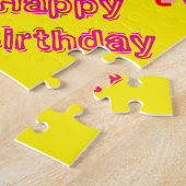 Puzzles, glücklicher Geburtstag, gelber Konfetti Puzzle (Seite)