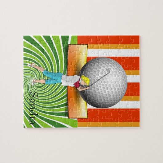 Puzzles Golfer Golf Floral Golf Balls (Horizontal)