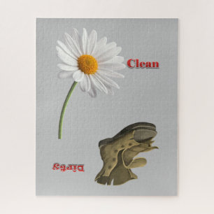 Puzzles Gray Daisy Dirty Shoe Clean