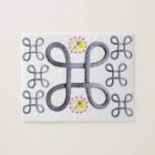 Puzzles Gray Rope Bumblebee Pink Hearts (Horizontal)