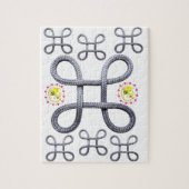 Puzzles Gray Rope Bumblebee Pink Hearts (Vertikal)