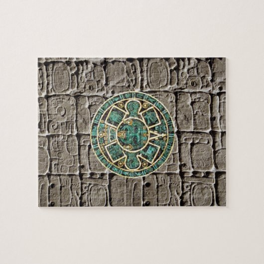 Puzzles Green Aztec Stone Gray (Horizontal)