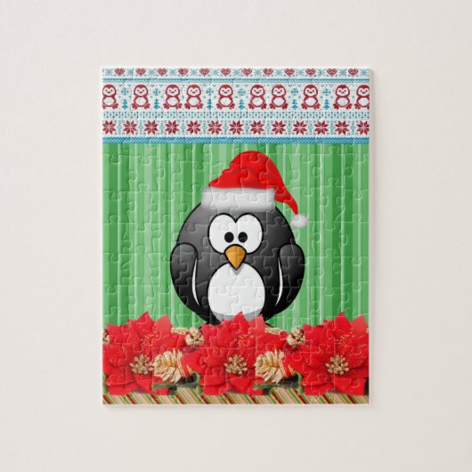 Puzzles Green Strip, Pinguin Weihnachten (Vertikal)