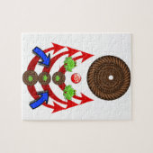 Puzzles Grünes Fröschen-Seilpfeile (Horizontal)