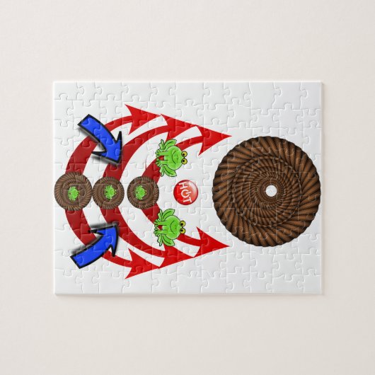 Puzzles Grünes Fröschen-Seilpfeile (Horizontal)