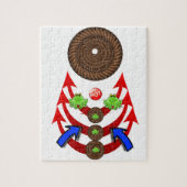 Puzzles Grünes Fröschen-Seilpfeile (Vertikal)