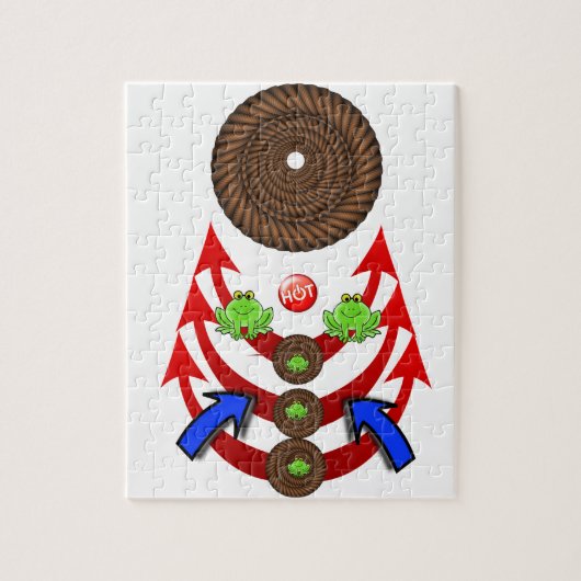 Puzzles Grünes Fröschen-Seilpfeile (Vertikal)