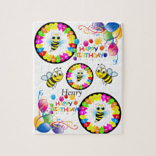 Puzzles Happy Birthday Bumblebeen Balloons