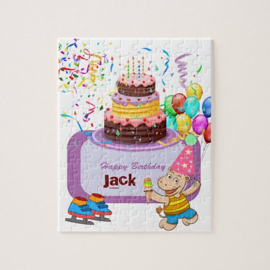 Puzzles Happy Birthday Cake Skaten (Vertikal)