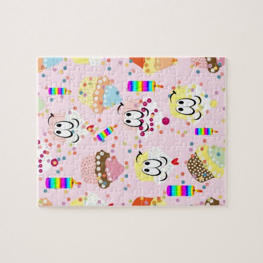 Puzzles Happy Birthday Cupcake Candles (Horizontal)