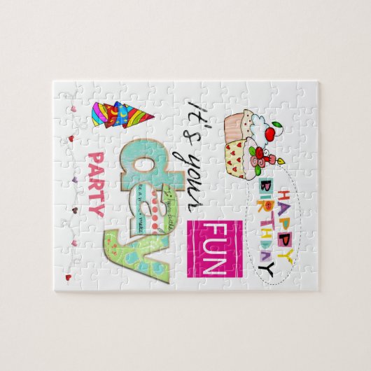 Puzzles, Happy Birthday FUN Cupcake Jigsaw Puzzle (Horizontal)
