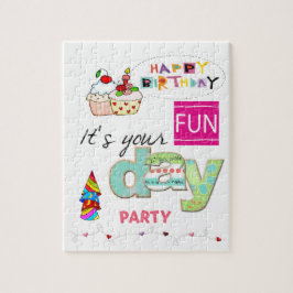 Puzzles, Happy Birthday FUN Cupcake Jigsaw Puzzle