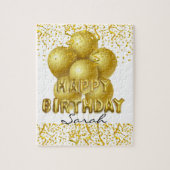 Puzzles Happy Birthday Gold Balloons Confetti (Vertikal)
