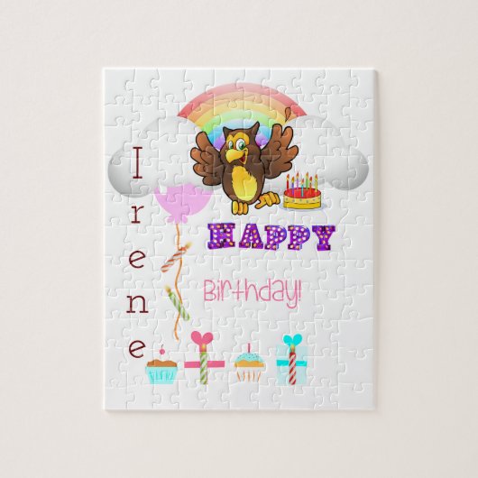 Puzzles Happy Birthday Owl Cupcake (Vertikal)