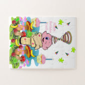 Puzzles, Happy Birthday Pink Cupcake Puzzle (Horizontal)