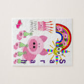 Puzzles Happy Birthday Pink Schweine (Horizontal)