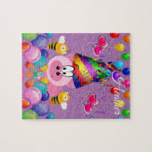 Puzzles Happy Birthday Pink Schweine Hummel (Horizontal)