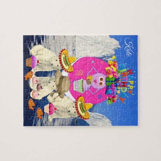 Puzzles Happy Birthday Polar Birnenkuchen (Horizontal)