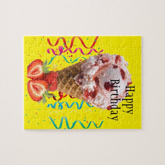Puzzles Happy Birthday Strawberry Ice Creme (Horizontal)
