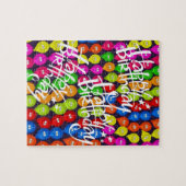 Puzzles Happy Geburtstag farbenfrohe Ballons (Horizontal)