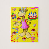 Puzzles Happy Geburtstag Giraffe Yellow (Vertikal)