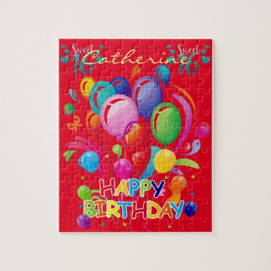 Puzzles Happy Geburtstag Sweet 16 Balloons (Vertikal)